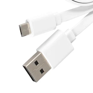 White Flat Noodle Micro USB Cable